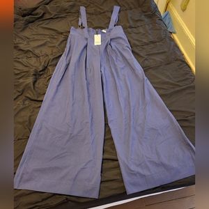Navy blue high waist Rochelle suspender pants. New with tag.